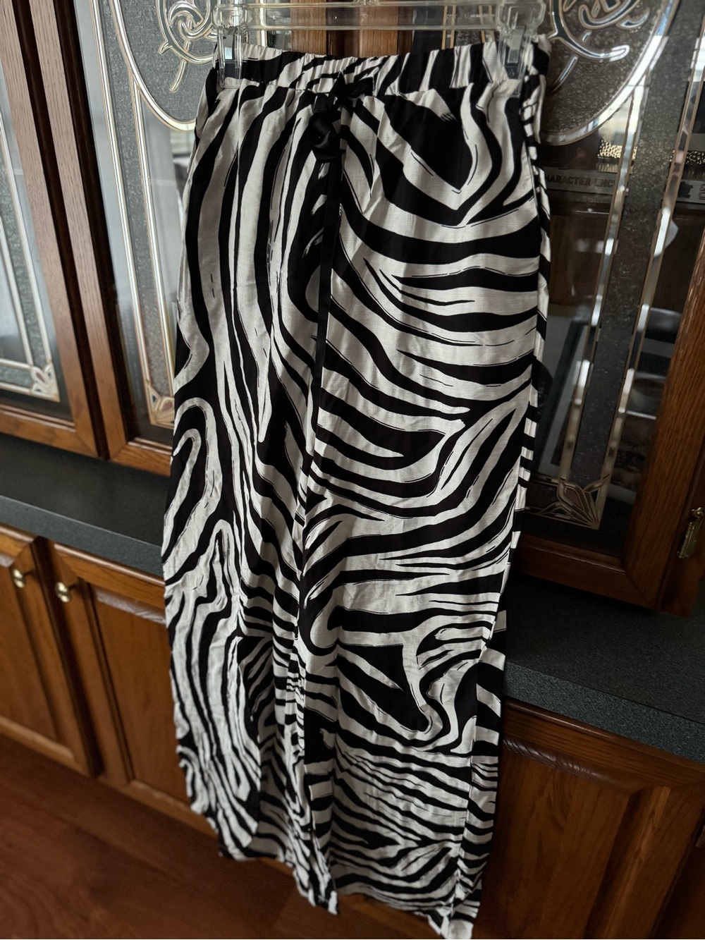 Missguided Black & White Zebra-Print Wide Leg Pants